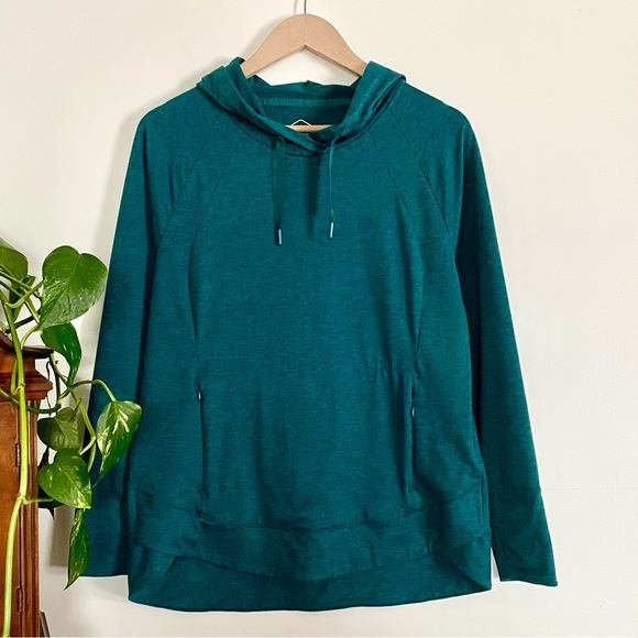 Asics ‘Velvet Pine Spacedye’ Long Sleeve Tech Pullover Hoodie - Picture 1 of 14